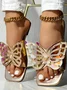 Casual Summer Butterfly Slide Sandals