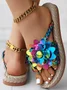 Pu Casual Summer Floral Slide Sandals