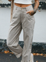 Cotton And Linen Loose Casual Striped Pants