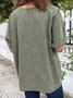 Loose Crew Neck Casual Buckle Tunic Shirt