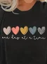 Heart/Cordate Jersey Loose Casual T-Shirt