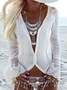 Plain Loose V Neck Boho Blouse