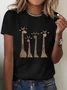 Giraff Crew Neck Loose Casual T-Shirt