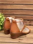 zolucky Women Casual Leather Comfy Wedge Sandals