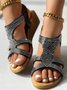 Wedge Heel Summer Pu Wedge Sandal