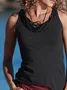 Casual Crew Neck Cotton Tank Top