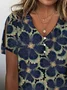 Casual Buckle Floral Loose T-Shirt