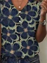 Casual Buckle Floral Loose T-Shirt