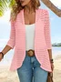 Plain Jacquard Vacation Loose Kimono