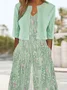 Casual Pocket Stitching Crew Neck Random Print Two-Piece Set