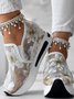 Sports Floral Wedge Heel Casual Shoes