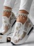 Sports Floral Wedge Heel Casual Shoes