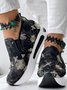 Sports Floral Wedge Heel Casual Shoes