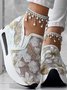 Sports Floral Wedge Heel Casual Shoes