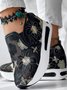 Sports Floral Wedge Heel Casual Shoes