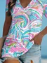 Casual V Neck T-Shirt Beach & Vacay