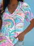 Casual V Neck T-Shirt Beach & Vacay