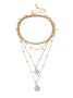 2pcs/set Elegant Imitation Pearl Multilayer Pendant Necklace
