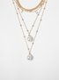 2pcs/set Elegant Imitation Pearl Multilayer Pendant Necklace