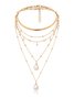 2pcs/set Elegant Imitation Pearl Multilayer Pendant Necklace