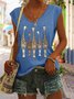 Giraffe Printed Women's Casual V Neck T-Shirt