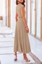Womens 2 Piece Casual Knit Short Sleeve Crop Top High Waist Midi Skirt Set