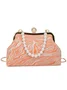 Elegant Imitation Pearl Beaded Handbag Clutch Bag with Detachable Crossbody Strap