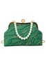 Elegant Imitation Pearl Beaded Handbag Clutch Bag with Detachable Crossbody Strap