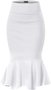 Womens Premium Nylon Ponte Stretch Office Fishtail Pencil Skirt High Waist Made in The USA Below Knee