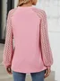 Casual Lace Loose Crew Neck Blouse