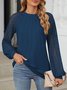 Casual Lace Loose Crew Neck Blouse