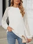 Casual Lace Loose Crew Neck Blouse