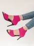 Minimalist Knitted Mesh Stiletto Heel Ankle Strap Sandals