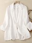 Cotton Buckle Casual Shawl Collar Blazer