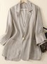 Cotton Buckle Casual Shawl Collar Blazer
