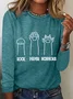 Rock Paper Scissors Hand Game Cute Paw Funny Cat Casual Text Letters Blouse