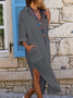 V Neck Casual Dress With No