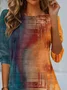 Women's Long Sleeve T-shirt Spring/Fall Orange Red Ombre Jersey Crew Neck Daily Going Out Casual Top
