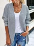 Casual Plain Wool/Knitting Others Cardigan