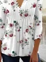 Floral Loose Casual Jersey T-Shirt