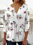 Floral Loose Casual Jersey T-Shirt