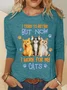 I Tried To Retire But Now I Work For My Cats Casual Long Sleeve Shirt
