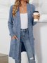 Casual Pocket Stitching Ribbing Kimono