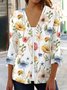 Floral printed casual cardigan