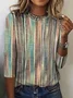 Contrast Striped Casual T-Shirt