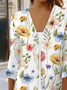 Floral printed casual cardigan