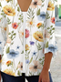 Floral printed casual cardigan