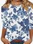 Women's Floral Printing Crew Neck Daily Going Out Casual Top