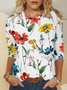 Women's Floral Printing Crew Neck Daily Going Out Casual Top