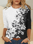 Women's Floral Printing Crew Neck Daily Going Out Casual Top